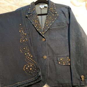 Diane Gilman denim blazer set